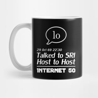 Internet 50 - talked to SRI, Host to host 29 Oct 69 Mug